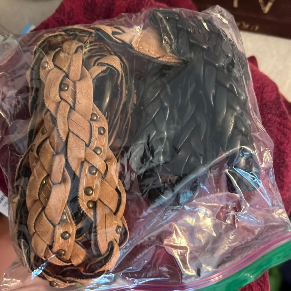 Black and Brown Braided Belts • 2
